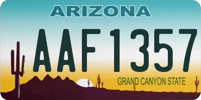 AZ license plate AAF1357