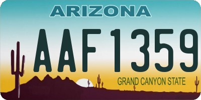 AZ license plate AAF1359