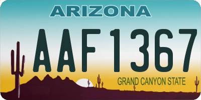 AZ license plate AAF1367