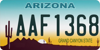 AZ license plate AAF1368