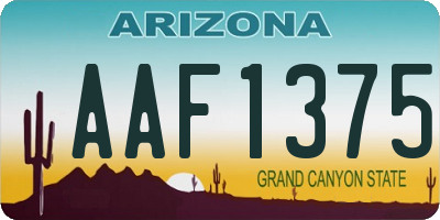 AZ license plate AAF1375