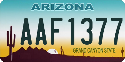 AZ license plate AAF1377