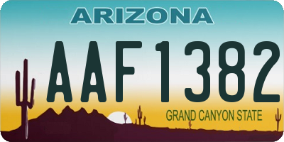 AZ license plate AAF1382