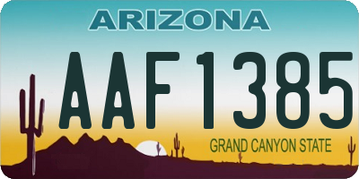 AZ license plate AAF1385