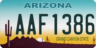 AZ license plate AAF1386