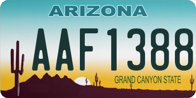 AZ license plate AAF1388