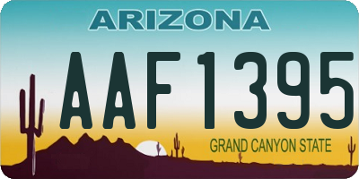 AZ license plate AAF1395