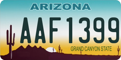 AZ license plate AAF1399