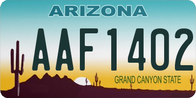AZ license plate AAF1402