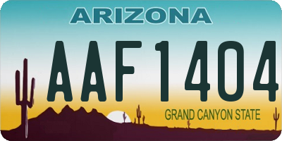 AZ license plate AAF1404