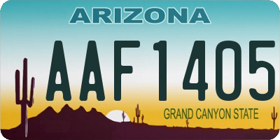 AZ license plate AAF1405