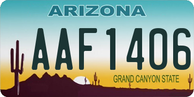 AZ license plate AAF1406