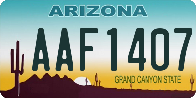 AZ license plate AAF1407