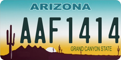 AZ license plate AAF1414