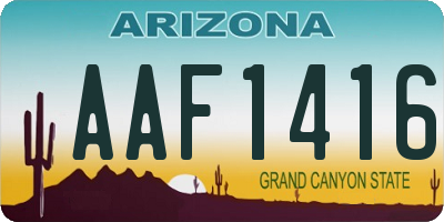 AZ license plate AAF1416