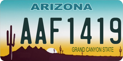 AZ license plate AAF1419