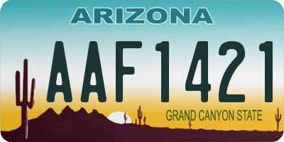 AZ license plate AAF1421