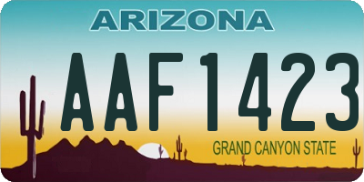 AZ license plate AAF1423