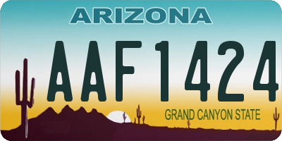 AZ license plate AAF1424