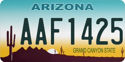 AZ license plate AAF1425