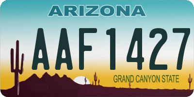 AZ license plate AAF1427
