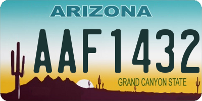 AZ license plate AAF1432