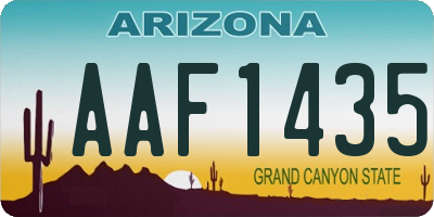 AZ license plate AAF1435