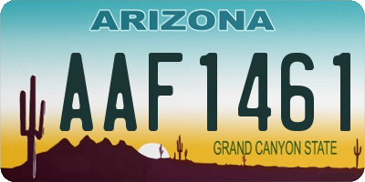 AZ license plate AAF1461