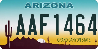 AZ license plate AAF1464