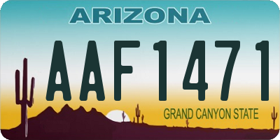 AZ license plate AAF1471