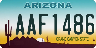 AZ license plate AAF1486