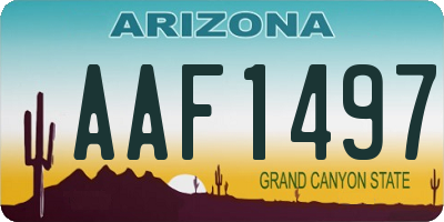 AZ license plate AAF1497