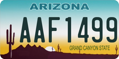 AZ license plate AAF1499