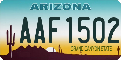 AZ license plate AAF1502