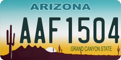 AZ license plate AAF1504