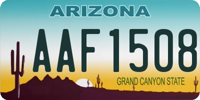 AZ license plate AAF1508