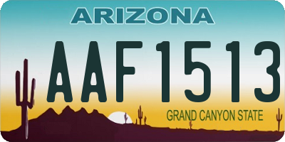 AZ license plate AAF1513