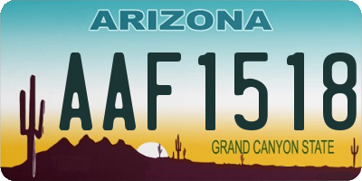 AZ license plate AAF1518