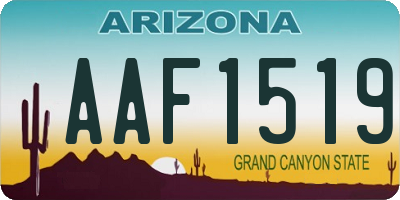 AZ license plate AAF1519