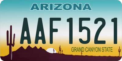 AZ license plate AAF1521