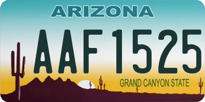 AZ license plate AAF1525