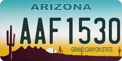 AZ license plate AAF1530