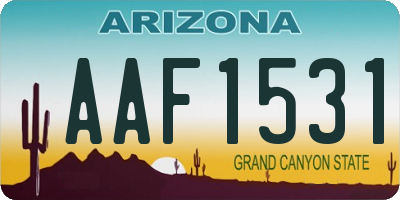 AZ license plate AAF1531