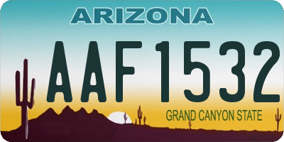 AZ license plate AAF1532