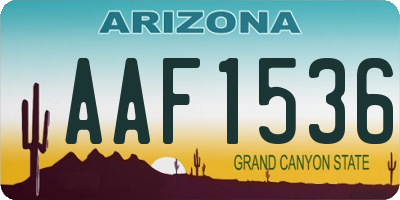 AZ license plate AAF1536
