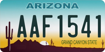 AZ license plate AAF1541