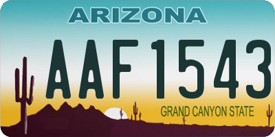 AZ license plate AAF1543