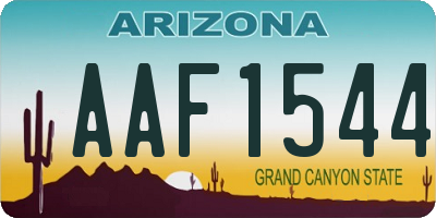 AZ license plate AAF1544