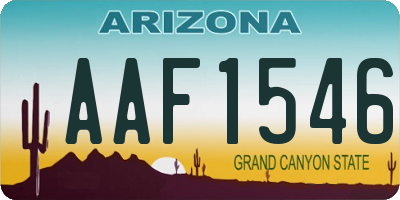 AZ license plate AAF1546