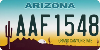 AZ license plate AAF1548